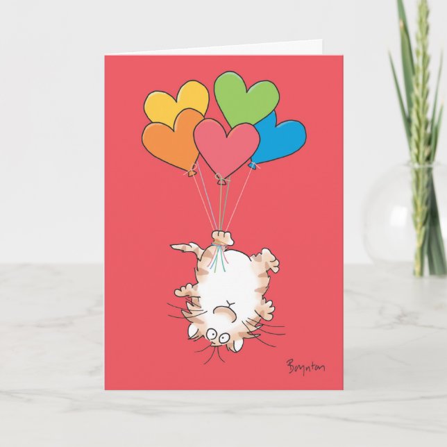 UPSIDE-DOWN CAT Valentines by Boynton Holiday Card (Front)