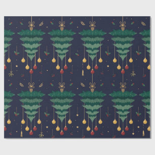 Upside-Down Christmas Tree Wrapping Paper