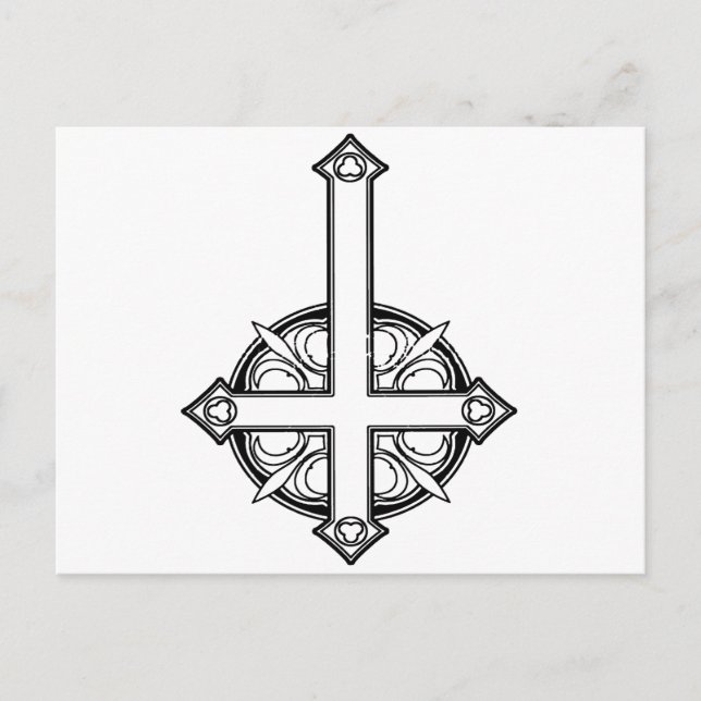 Upside Down Cross Pattern Postcard (Front)