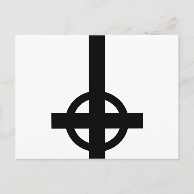 Upside Down Cross Postcard (Front)