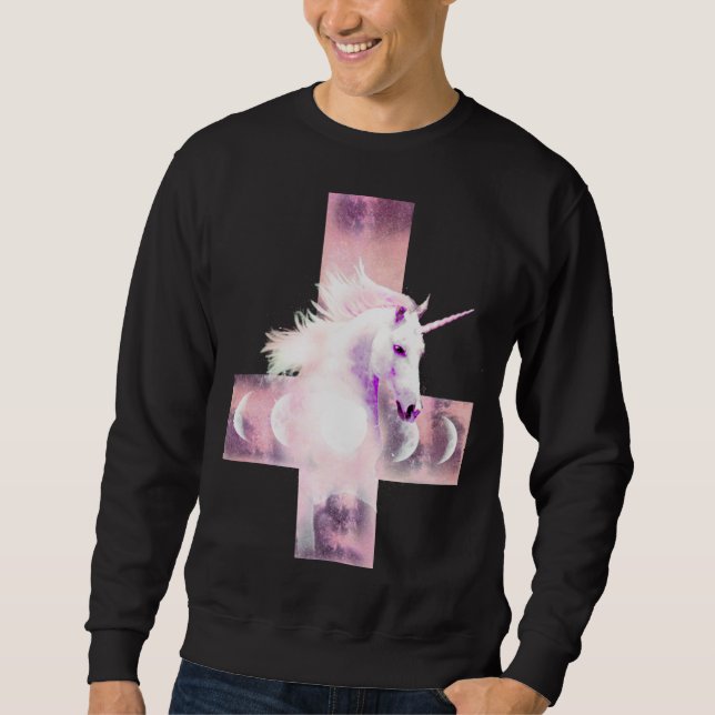 Upside Down Cross Unicorn Sweatshirt (Front)