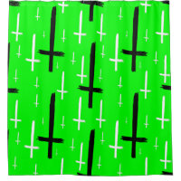 upside down inverted cross acid green black
