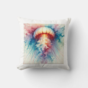 Upside Down Jellyfish 050824AREF123 - Watercolor Cushion