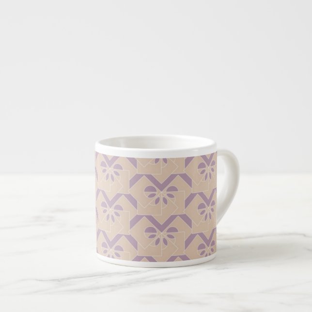 Upside down lavender pattern espresso cup (Front Right)