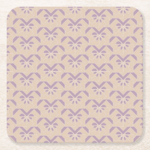 Upside down lavender pattern square paper coaster