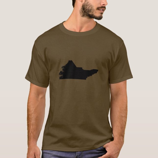 Upside Down Map of North Carolina T-Shirt (Front)
