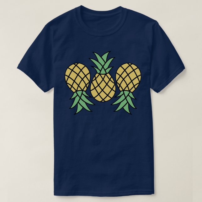 Upside Down Pineapple Art T-Shirt (Design Front)