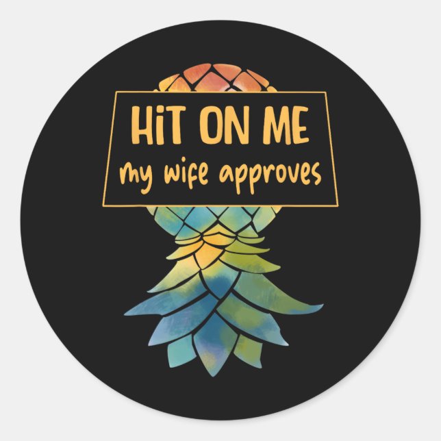 Upside Down Pineapple Cruise Subtle Swinger Funny  Classic Round Sticker (Front)