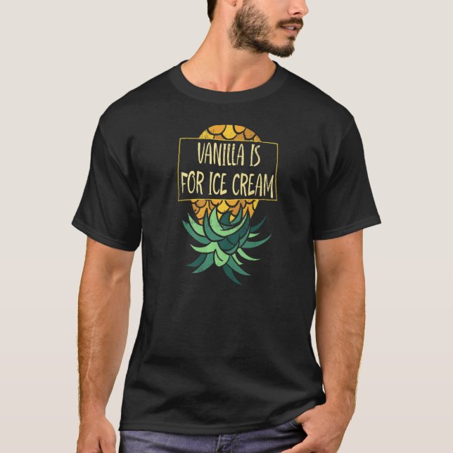 Upside Down Pineapple Ice Cream Vanilla Funny Swin T-Shirt (Front)