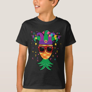 Upside Down Pineapple Mask Mardi Gras Carnival Par T-Shirt