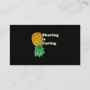 Upside Down Pineapple Sharing Caring Funny Swinger Business Card