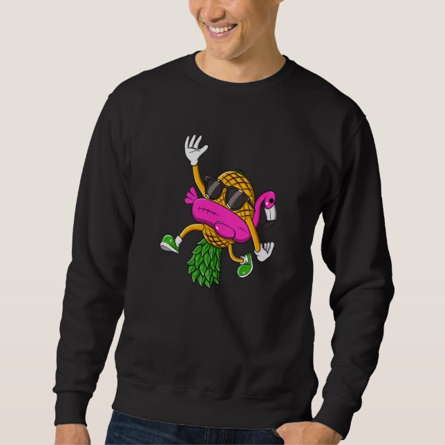 Upside Down Pineapple Swinger Flamingo for Men Wom Sweatshirt (Front)