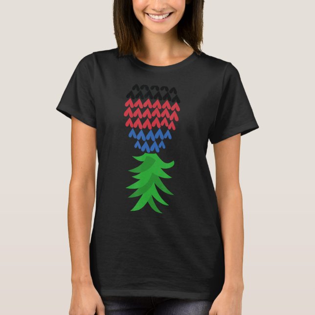 Upside Down Pineapple Swinger Polyamorous Polyamor T-Shirt (Front)