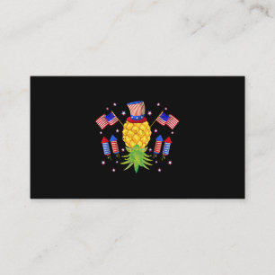 Upside Down Pineapple Swinger Power 4th of July US Business Card