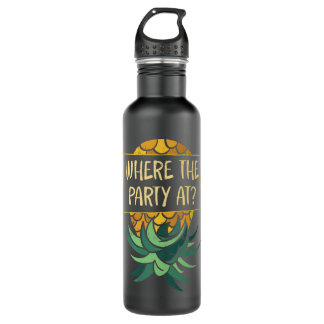 Upside Down Pineapple Where Party Funny Swinger P 710 Ml Water Bottle