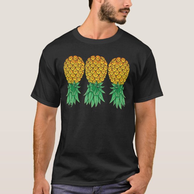 Upside Down Pineapples  Polyamory And Polyamorous T-Shirt (Front)