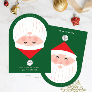 Upside Down Santa Corporate Green Christmas Card