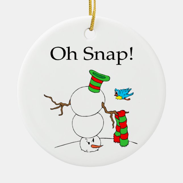 Upside Down Snowman Ceramic Tree Decoration (Front)