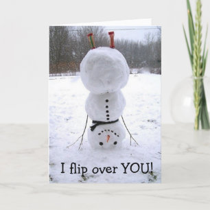 *UPSIDE DOWN SNOWMAN* FLIPS FOR YOU BIRTHDAY CARD