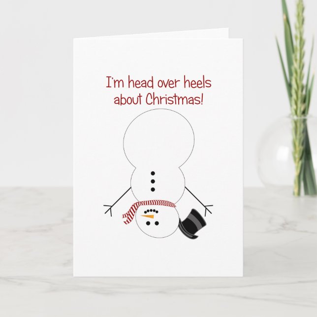 Upside-down Snowman Holiday Card (Front)