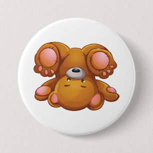 Upside Down Teddy Bear 7.5 Cm Round Badge