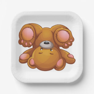 Upside Down Teddy Bear Paper Plate
