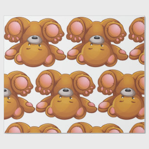 Upside Down Teddy Bear Wrapping Paper