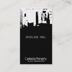 Upside Downtown Skyline Business Card