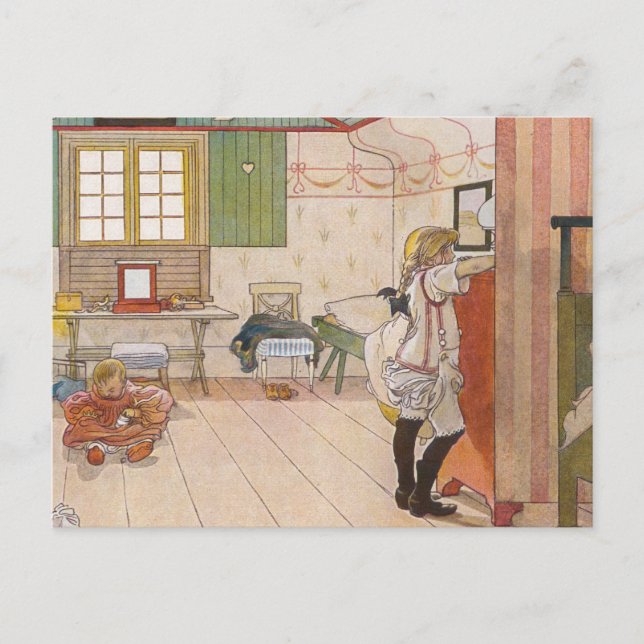 Upstairs Attic Bedroom with Baby Sister. Postcard (Front)