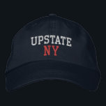 UPSTATE NY White and Red on Navy Blue Embroidered Hat<br><div class="desc">UPSTATE NY White and Red embroidered on Navy Blue cotton hat. Embroidery is customisable to other colour choices by selecting the "Edit Design" tool button. Also available is the option to select choice of hat colour on the main item page.</div>