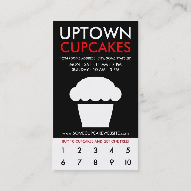 uptown cupcakes loyalty card (Front)