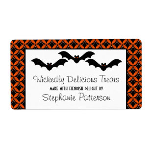 Uptown Glam Bats Halloween Baking Labels