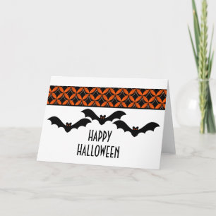 Uptown Glam Bats Halloween Greeting Card