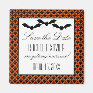 Uptown Glam Bats Halloween Save the Date Magnet