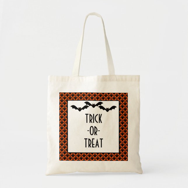 Uptown Glam Bats Halloween Trick or Treat Bag (Front)
