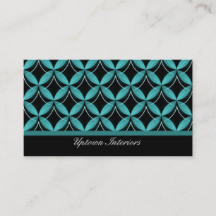 Uptown Glam Business Card, Teal Card