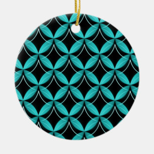 Uptown Glam Christmas Ornament, Turquoise Ceramic Tree Decoration