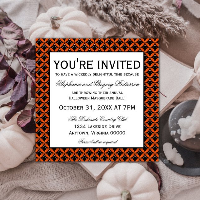 Uptown Glam Fancy Halloween Party Invitation (Uptown Glam Fancy Halloween Party Invitation)