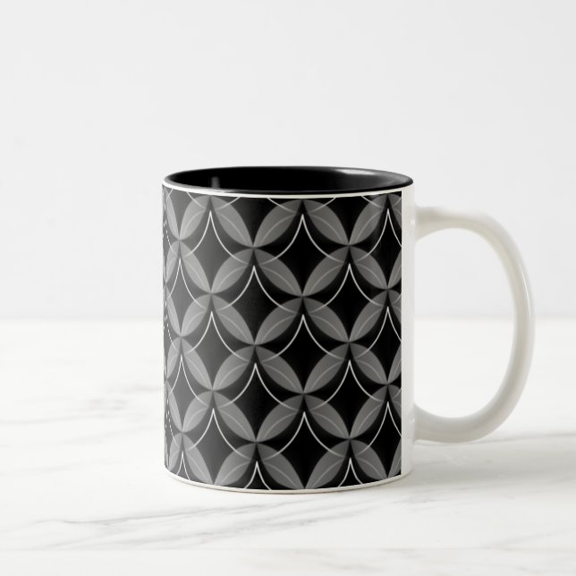 Uptown Glam Mug, Metallic Grey Two-Tone Coffee Mug (Right)