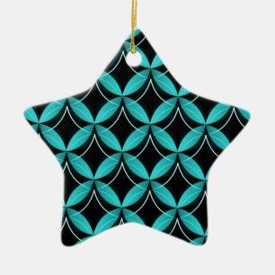Uptown Glam Star Ornament, Turquoise Ceramic Tree Decoration