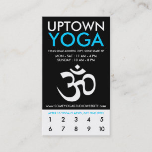 uptown om yoga loyalty card