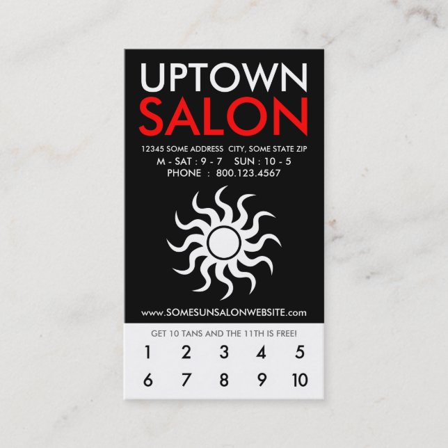 uptown salon loyalty card (Front)