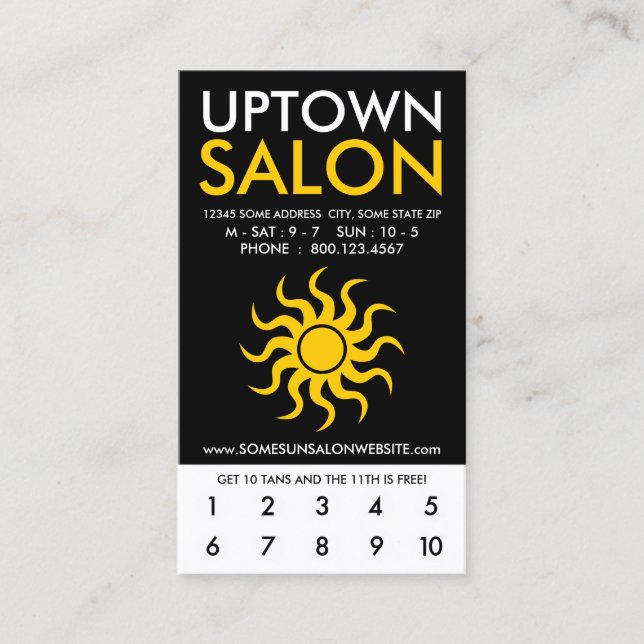 uptown salon loyalty card (Front)