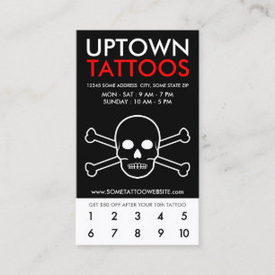 uptown tattoos loyalty card
