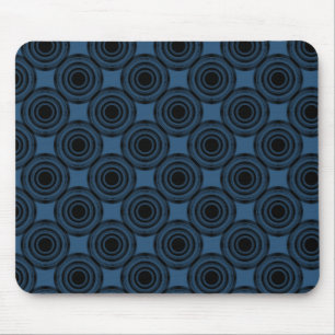 Uptown Trendy Circles Mousepad, Royal Blue Mouse Pad