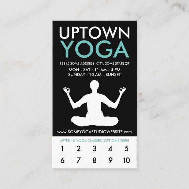 uptown yoga loyalty card (Front)