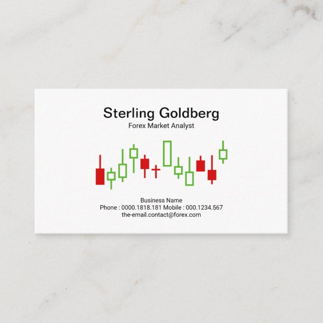 Uptrend Movement Stock Exchange Graph Financial Business Card (Front)
