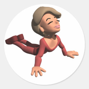 Upward Dog Yoga Pose Gear Classic Round Sticker