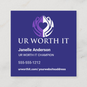 UR WORTH IT Referral Card Blue Square