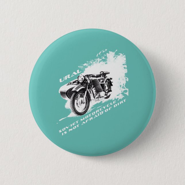 Ural Motorcycle With Sidecar Is Not Afraid Of Dirt 6 Cm Round Badge (Front)